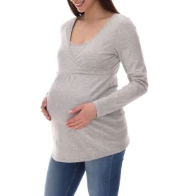 Sweater & Pullover*neun 9 monate Damen schlichtes Schwangerschafts-Shirt Umstands-Mode 44189220 Grau