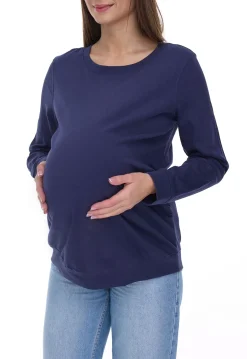 Sweater & Pullover*neun 9 monate Damen schlichtes Schwangerschafts-Shirt Umstands-Mode 58374154 Dunkelblau