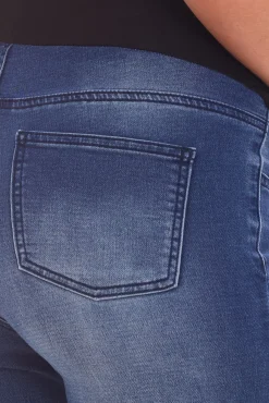Große Größen|Hosen & Jeans*neun 9 monate Damen Sommer Umstands-Shorts bequeme Schwangerschafts-Shorts Sommer-Hose Blau/Grau oder Blau/Schwarz