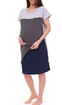Kleider*neun 9 monate Damen Umstands-Kleid asymetrisches Schwangerschafts-Kleid 32879759 Grau/Blau