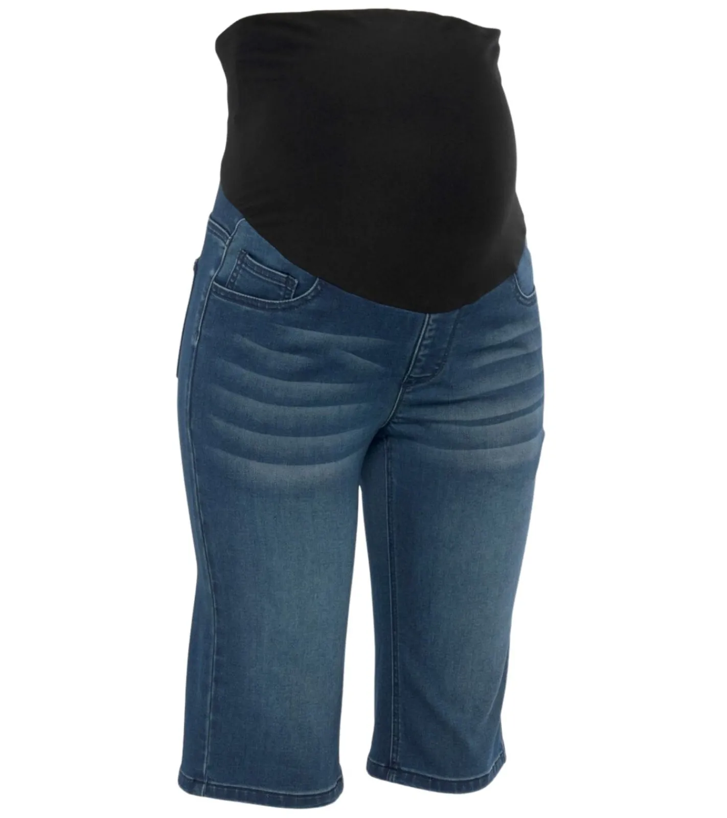 Große Größen|Hosen & Jeans*neun 9 monate Damen Umstands-Shorts bequeme Schwangerschafts-Shorts kurze Sommer-Hose 31437214 Blau/Schwarz