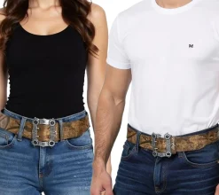 Gürtel*BioworldMerch Nightwish Gürtel für Damen oder Herren Metal-Band Leder-Gürtel Freizeit-Gürtel 106.5cm BT603919NGH Braun