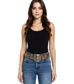 Gürtel*BioworldMerch Nightwish Gürtel für Damen oder Herren Metal-Band Leder-Gürtel Freizeit-Gürtel 106.5cm BT603919NGH Braun