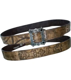 Gürtel*BioworldMerch Nightwish Gürtel für Damen oder Herren Metal-Band Leder-Gürtel Freizeit-Gürtel 106.5cm BT603919NGH Braun