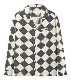 Hemden & Poloshirts*Nikben Herren Marshmellow Langarm-Hemd Business-Shirt mit Brusttasche Freizeit-Shirt 6125 Weiß/Schwarz