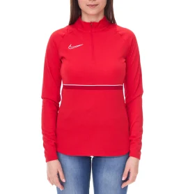 Fitnessmode & Jogginghosen|Sweater & Pullover*NIKE Academy 21 Dry Drill Longsleeve Damen Trainings-Top mit Half-Zip Sweatshirt mit Dry-Fit CV2653-657 Rot
