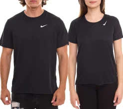 T-Shirts & Tank Tops|Fitnessmode & Jogginghosen*NIKE Dri-FIT Race für Damen oder Dri-FIT UV Miler für Herren T-Shirt kurzärmliges Fitness-Shirt luftiges Sport-Shirt in Schwarz Damen / Dri-FIT Race