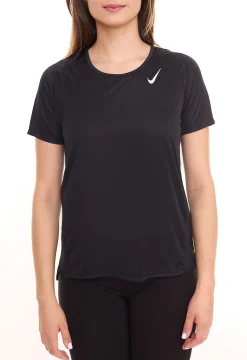 T-Shirts & Tank Tops|Fitnessmode & Jogginghosen*NIKE Dri-FIT Race für Damen oder Dri-FIT UV Miler für Herren T-Shirt kurzärmliges Fitness-Shirt luftiges Sport-Shirt in Schwarz Damen / Dri-FIT Race