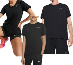 T-Shirts & Tank Tops|T-Shirts & Tank Tops*NIKE Dri-FIT Race für Damen Dri-FIT UV Miler für Herren Dri-FIT Miler für Kinder T-Shirt Fitness-Shirt Sport-Shirt Schwarz Damen / Dri-FIT Race