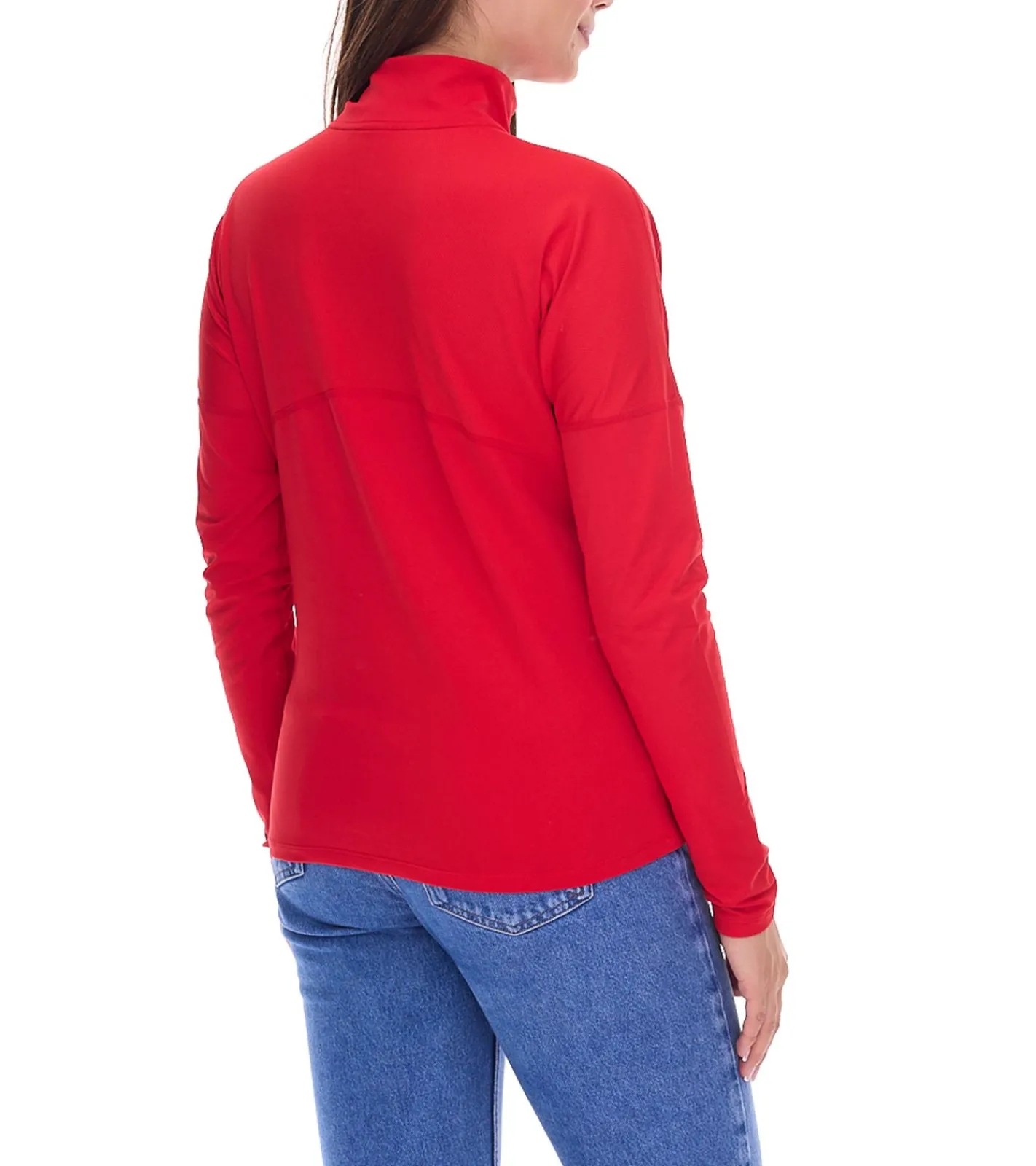 Fitnessmode & Jogginghosen|Sweater & Pullover*NIKE Dry Element Longsleeve Damen Trainings-Top mit Half-Zip Sweatshirt mit Dry-Fit NT0316-657 Rot