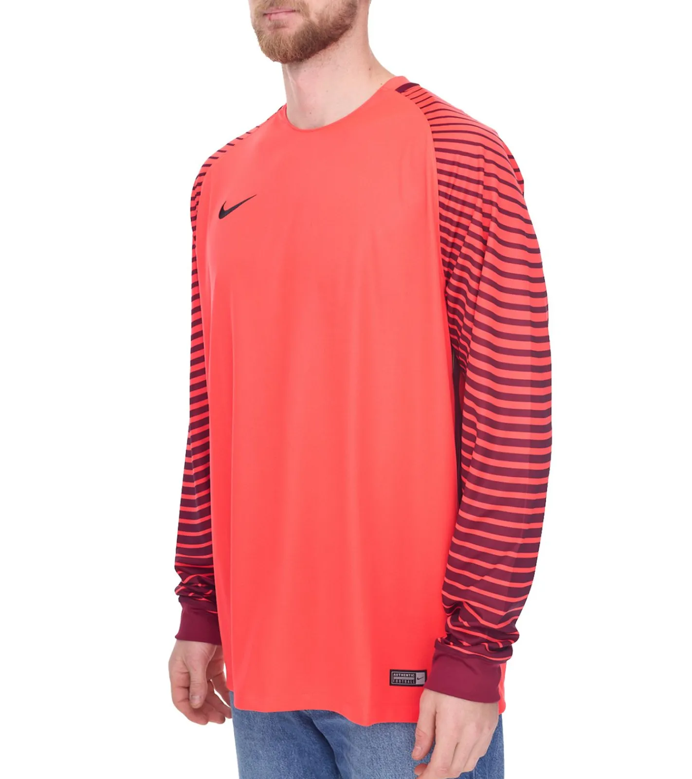 Pullover & Sweater|Sportoberbekleidung*NIKE Gardien Longsleeve Herren Torwart-Trikot mit Dry-Fit Langarm-Shirt Fußball 725882-671 Rot/Schwarz