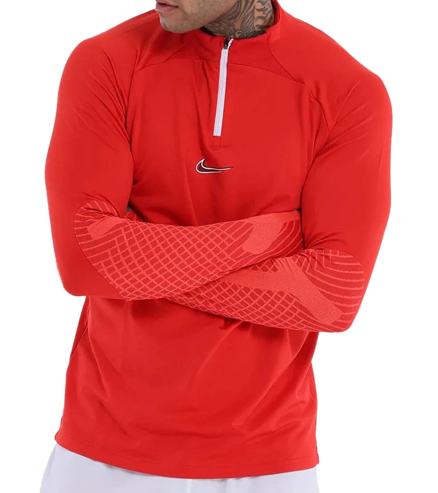 Sportoberbekleidung|Jogginghosen & Fitnessmode*NIKE Herren Langarm-Shirt mit DRI-FIT-Technologie leichtes Trainings-Shirt DH8732-657 Rot