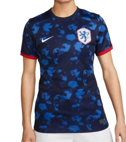 Sportoberbekleidung|Fitnessmode & Jogginghosen*NIKE Niederlande 2023 Damen Auswärts-Trikot nachhaltiges Sport-Trikot aus recycelten Materialien Slim-Fit-Shirt mit DRI-FIT-Technologie Fußball-Shirt DR3994-498 Dunkelblau/Rot/Weiß