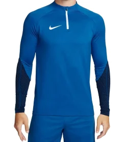 Pullover & Sweater|Sportoberbekleidung*NIKE Strike 23 Drill Herren nachhaltiges Sport-Shirt mit DRI-FIT-Technologie leichtes Trainings-Longsleeve Fußball-Shirt mit geometrischem Muster DR2294-463 Blau/Schwarz