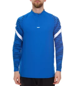 Pullover & Sweater|Sportoberbekleidung*NIKE Strike 21 Dry Drill Longsleeve Herren Trainings-Pullover mit Half-Zip Sport-Troyer mit Dry-Fit Langarm-Shirt CW5858-463 Blau