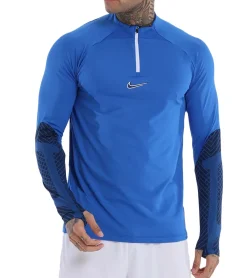 Pullover & Sweater|Sportoberbekleidung*NIKE Strike Dril Herren langes Sport-Shirt mit DRI-FIT-Technologie leichtes Trainings-Longsleeve Fußball-Shirt mit geometrischem Muster DH8732-463 Blau