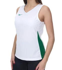 Sportoberbekleidung|Fitnessmode & Jogginghosen*NIKE Team Fitness Damen Tank-Top mit DryFit Sport-Shirt Trainings-Shirt NT0211-104 Weiß/Grün