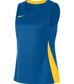 Sportoberbekleidung|Fitnessmode & Jogginghosen*NIKE Team Fitness Damen Tank-Top mit DryFit Sport-Shirt Trainings-Shirt NT0211-464 Blau/Gelb