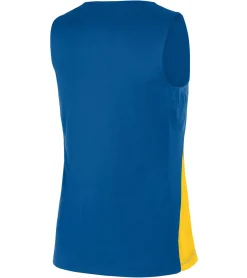 Sportoberbekleidung|Fitnessmode & Jogginghosen*NIKE Team Fitness Damen Tank-Top mit DryFit Sport-Shirt Trainings-Shirt NT0211-464 Blau/Gelb