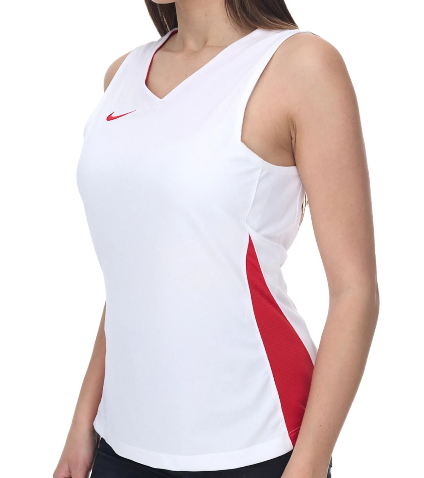 Sportoberbekleidung|Tops & T-Shirts*NIKE Team Fitness Damen Tank-Top mit DryFit Sport-Shirt Trainings-Shirt NT0211-103 Weiß/Rot