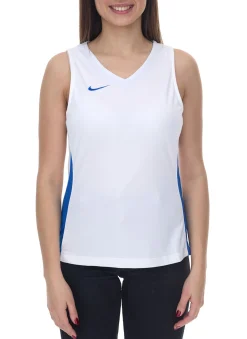 Sportoberbekleidung|Fitnessmode & Jogginghosen*NIKE Team Fitness Damen Tank-Top mit DryFit Sport-Shirt Trainings-Shirt NT0211-102 Weiß/Blau