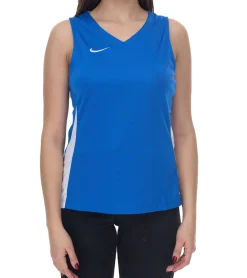Sportoberbekleidung|Fitnessmode & Jogginghosen*NIKE Team Fitness Damen Tank-Top mit DryFit Sport-Shirt Trainings-Shirt NT0211-463 Blau/Weiß