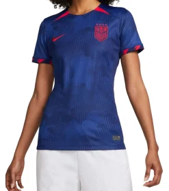Sportoberbekleidung|Fitnessmode & Jogginghosen*NIKE USA 2023 Damen Auswärts-Trikot nachhaltiges Sport-Trikot aus recycelten Materialien Slim-Fit-Shirt mit DRI-FIT-Technologie Fußball-Shirt DR4000-406 Blau/Rot