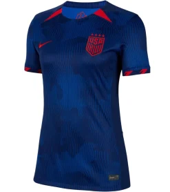 Sportoberbekleidung|Fitnessmode & Jogginghosen*NIKE USA 2023 Damen Auswärts-Trikot nachhaltiges Sport-Trikot aus recycelten Materialien Slim-Fit-Shirt mit DRI-FIT-Technologie Fußball-Shirt DR4000-406 Blau/Rot