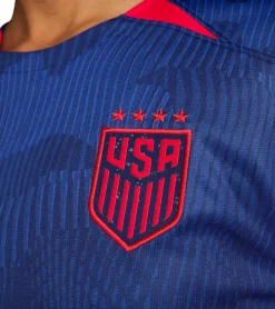 Sportoberbekleidung|Fitnessmode & Jogginghosen*NIKE USA 2023 Damen Auswärts-Trikot nachhaltiges Sport-Trikot aus recycelten Materialien Slim-Fit-Shirt mit DRI-FIT-Technologie Fußball-Shirt DR4000-406 Blau/Rot