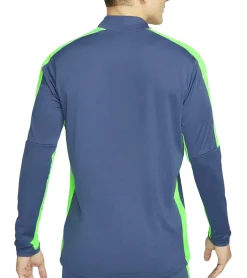 Pullover & Sweater|Sportoberbekleidung*NIKE Academy Herren nachhaltiger Trainings-Pullover mit DRI-FIT-Technologie leichtes Sport-Shirt aus recycelten Materialien modernes Fitness-Longsleeve DX4294-491 Blau/Grau/Neongrün