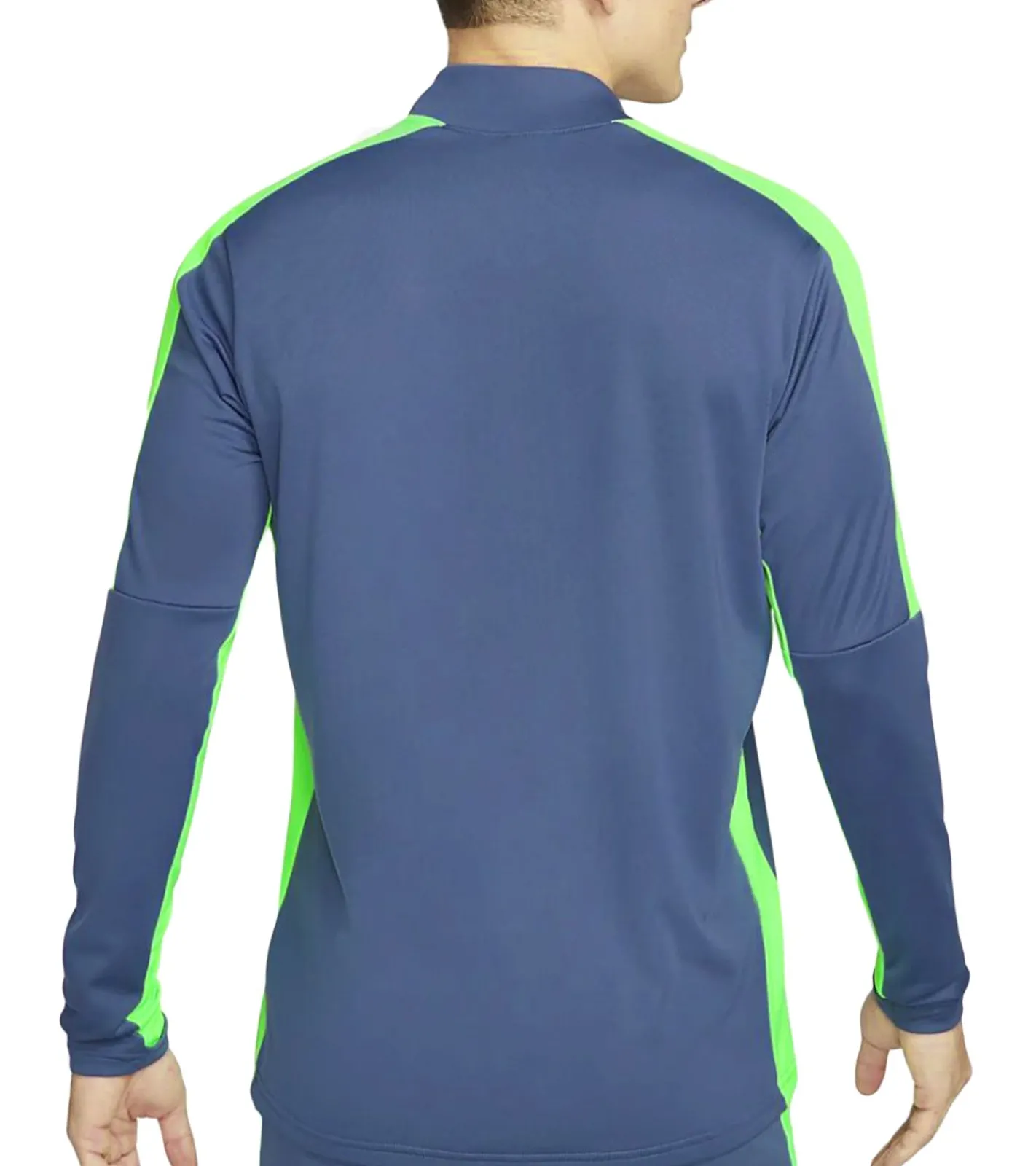 Pullover & Sweater|Sportoberbekleidung*NIKE Academy Herren nachhaltiger Trainings-Pullover mit DRI-FIT-Technologie leichtes Sport-Shirt aus recycelten Materialien modernes Fitness-Longsleeve DX4294-491 Blau/Grau/Neongrün
