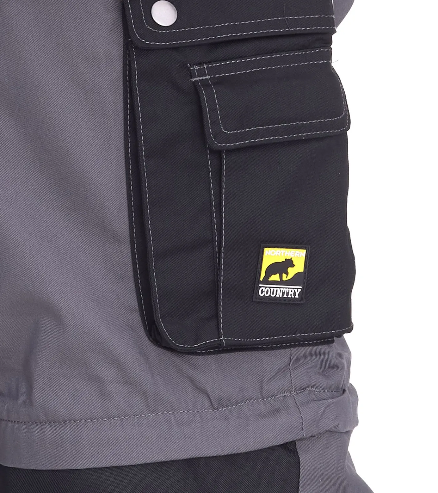 Jeans & Hosen*NORTHERN COUNTRY Herren Arbeits-Hose mit Knie-Verstärkung Berufsbekleidung Heimwerker-Hose 12746943 Grau/Schwarz