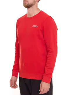 Pullover & Sweater*NORTHERN COUNTRY Herren Pullover mit Markenprint auf Brust Baumwoll-Sweater Langarm-Shirt 00009468 Rot