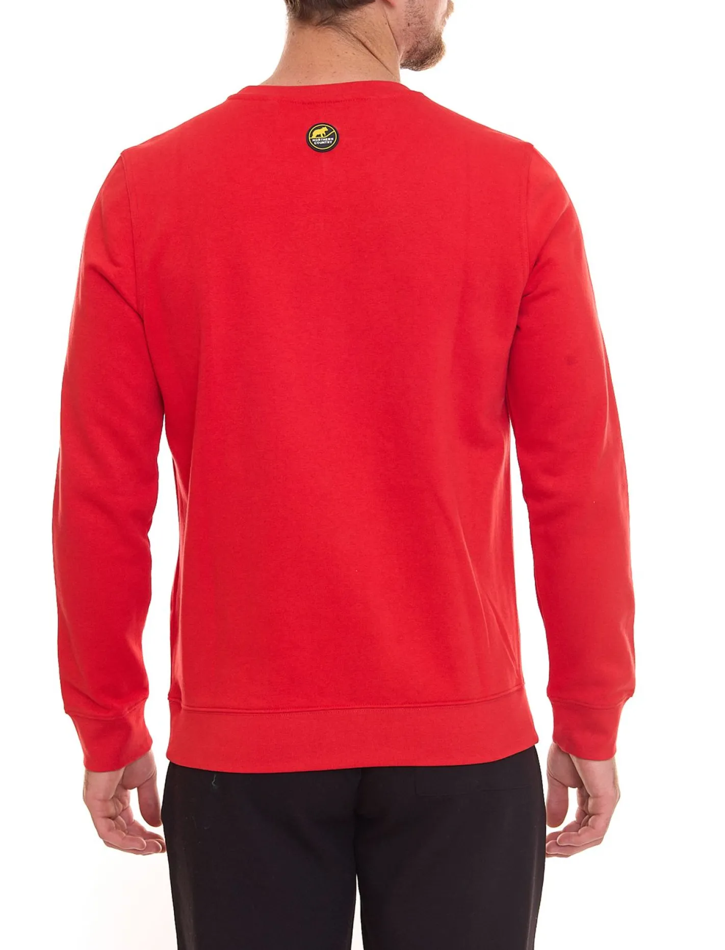 Pullover & Sweater*NORTHERN COUNTRY Herren Pullover mit Markenprint auf Brust Baumwoll-Sweater Langarm-Shirt 00009468 Rot