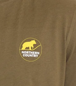 T-Shirts & Tank Tops*NORTHERN COUNTRY Herren T-Shirt modisches Baumwoll-Shirt mit Logo-Print 00009471 , Grün, Schwarz oder Rot Blau