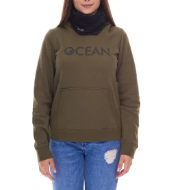 Sweater & Pullover*OCEAN SPORTSWEAR Damen 2-Teiliges Set bestehend aus Hoody und Loop-Schal Kapuzen-Pullover Baumwoll-Hoodie 42696662 Grün/Schwarz