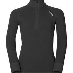 Sportoberbekleidung|Kinder-Unterwäsche*odlo Kinder Langarm Unterhemden Warm 1/2 Zip Longsleeve Schwarz