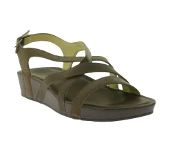 Zehentrenner & Sandalen*OluKai Nana Damen Echtleder-Sandalette Keilabsatz Sommer-Schuhe 20323-SASA Braun