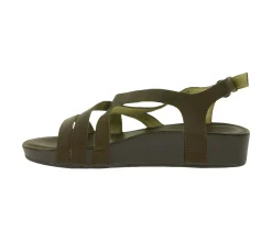 Zehentrenner & Sandalen*OluKai Nana Damen Echtleder-Sandalette Keilabsatz Sommer-Schuhe 20323-SASA Braun