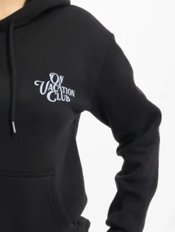 Sweater & Pullover*On Vacation Damen Kalligraphie Hoodie schwarz