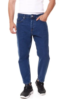 Jeans & Hosen*ONLY & SONS Avi Beam Cropped Herren Jeans Hose mit Retro-Waschung 22021420 Dunkelblau