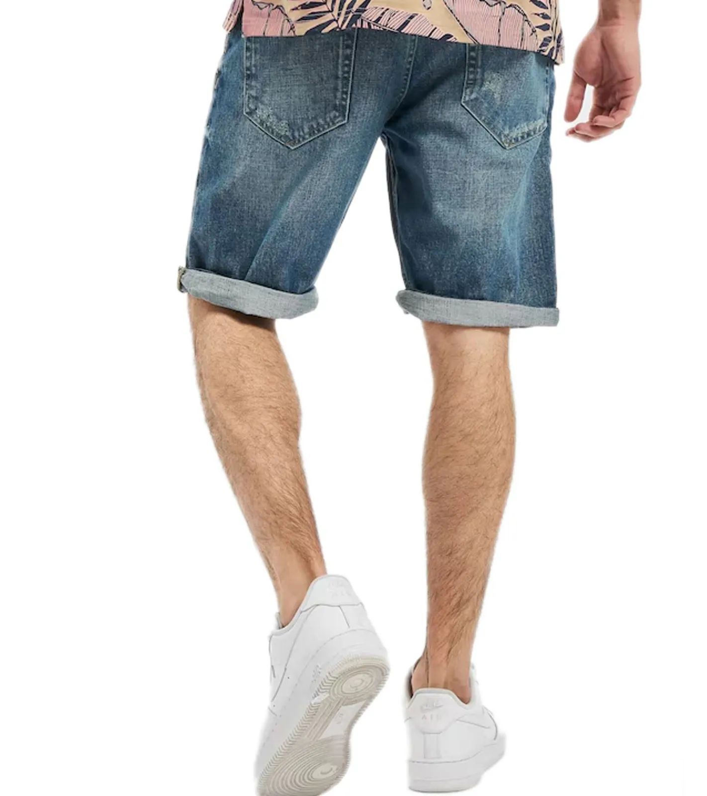 Shorts & Bermudas*ONLY & SONS Avi Loose Herren Jeans-Shorts im Used-Look Denim-Hose 22015232 Blau