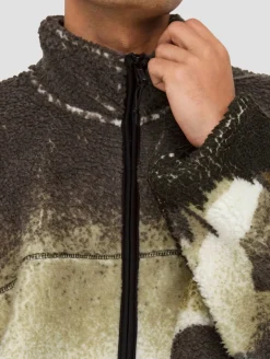 Pullover & Sweater*ONLY & SONS Blaze Aop Kapuzenpullover mit durchgehendem Reißverschluss in Aschenputtelbraun