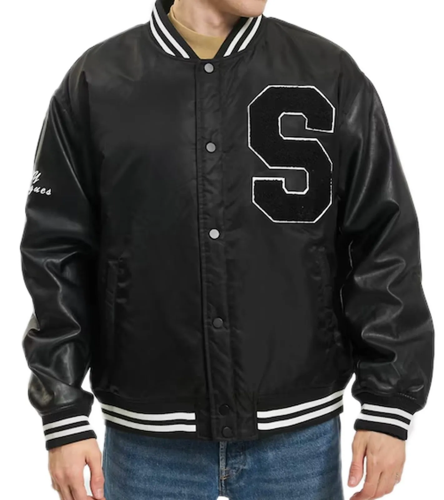 Jacken & Mäntel*ONLY & SONS Chris Varsity Herren Winter-Jacke College-Jacke Bomber-Jacke 22024493 Schwarz/Weiß