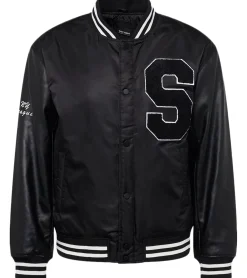 Jacken & Mäntel*ONLY & SONS Chris Varsity Herren Winter-Jacke College-Jacke Bomber-Jacke 22024493 Schwarz/Weiß