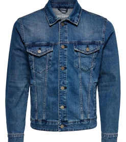 Jacken & Mäntel*ONLY & SONS Coin Life Herren Jeans-Jacke zeitlose Freizeit-Jacke 22010451 Blau