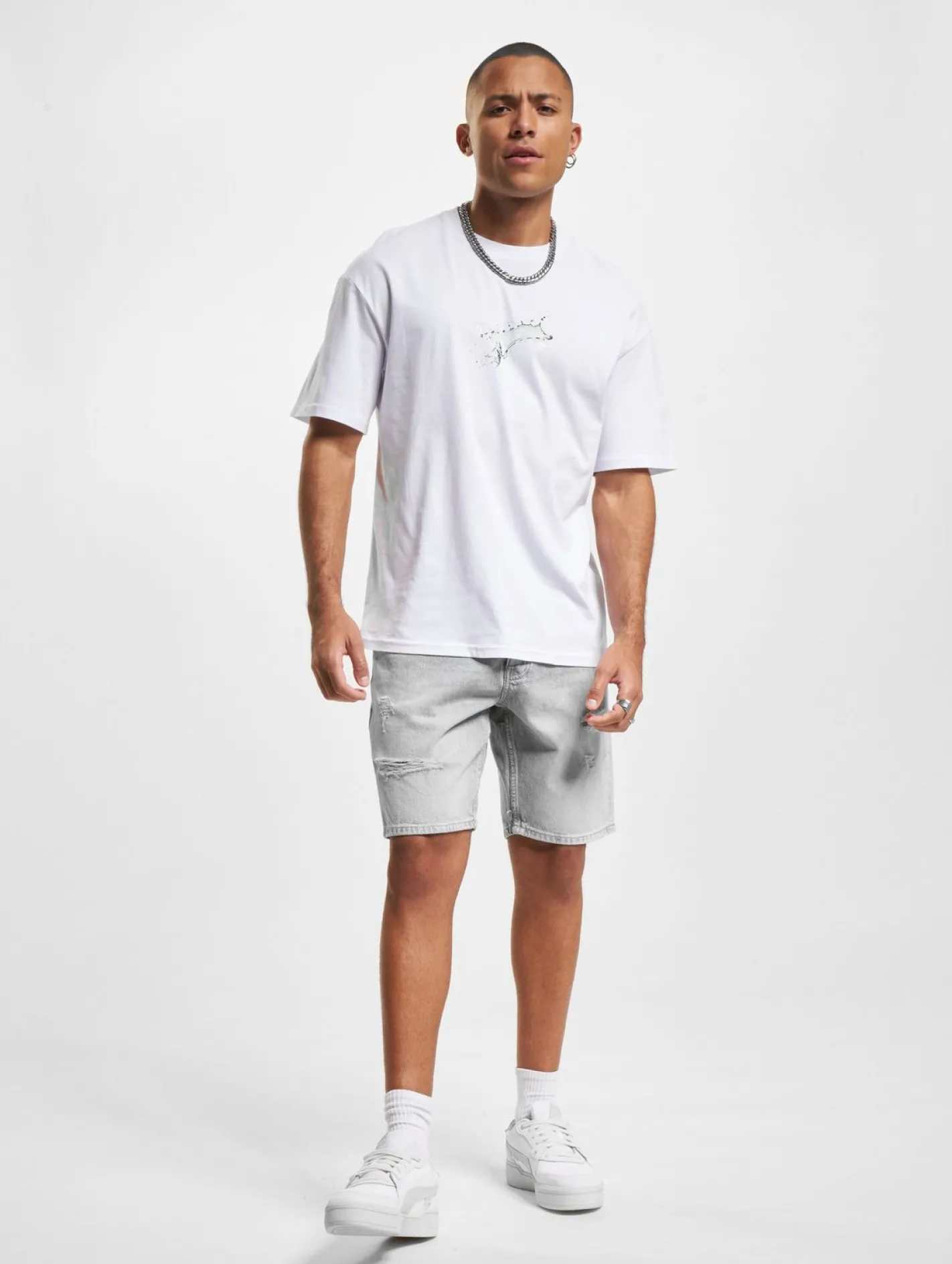 Shorts & Bermudas*ONLY & SONS Edge Dest 9639 Destroyed Denim Shorts hellgrauer Denim