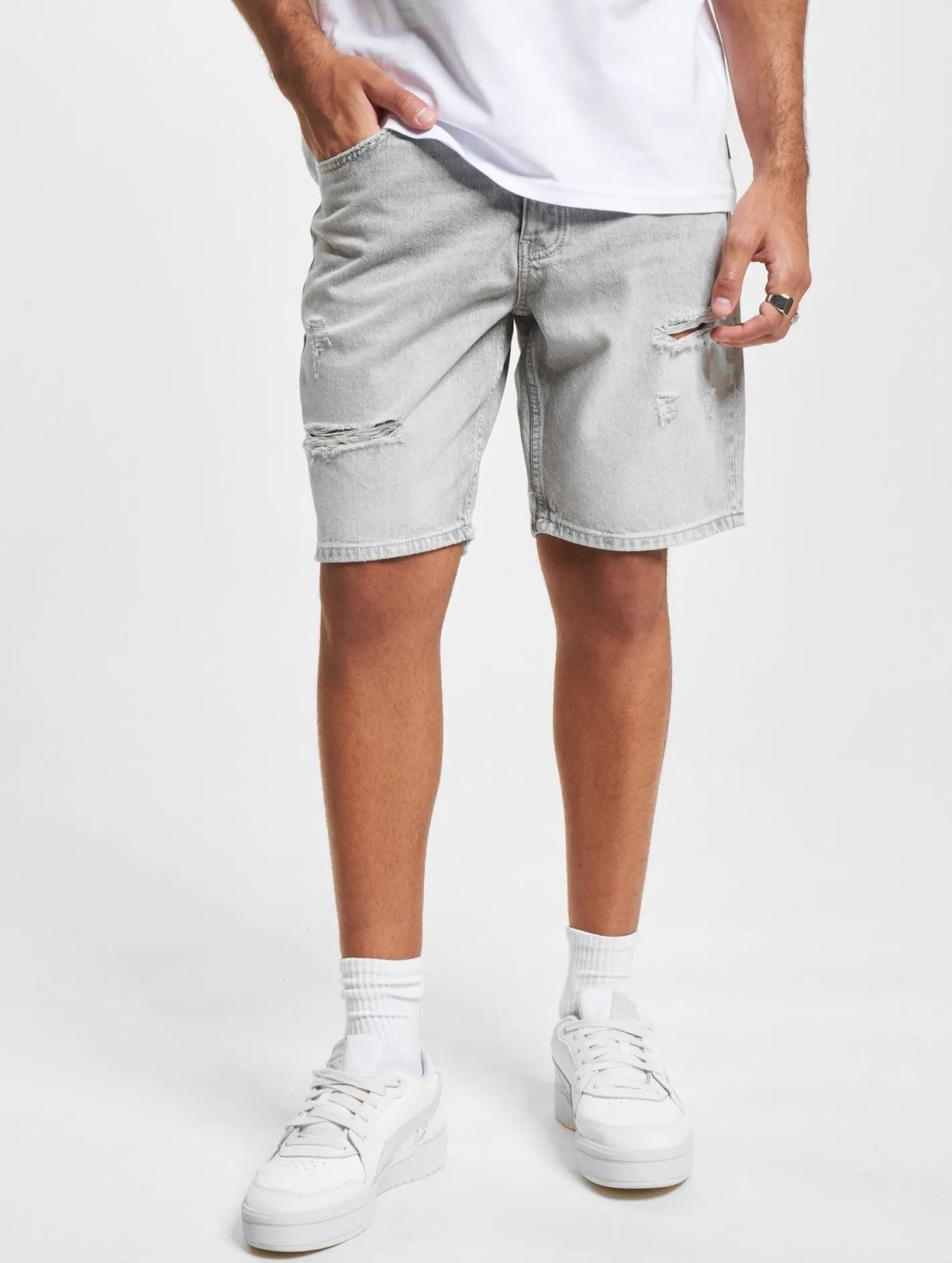 Shorts & Bermudas*ONLY & SONS Edge Dest 9639 Destroyed Denim Shorts hellgrauer Denim