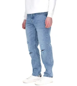 Jeans & Hosen*ONLY & SONS Edge Destroy Herren Denim-Jeans im Used-Look Baumwoll-Hose im 5-Pocket-Style Slim-Fit 22024607 Blau