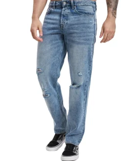 Jeans & Hosen*ONLY & SONS Edge Destroy Locker geschnittene Jeans in Hellblau
